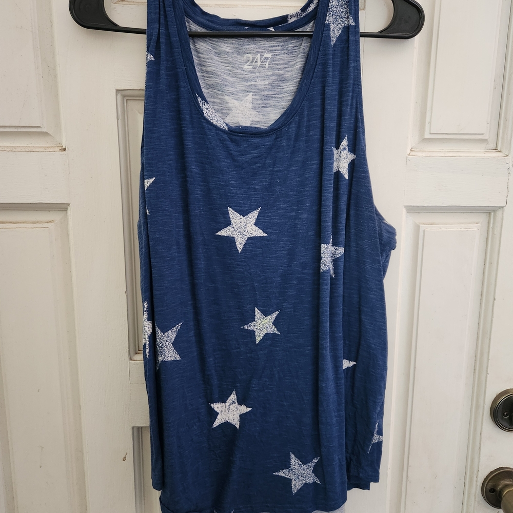 Maurices Navy Star Pattern Tank Top